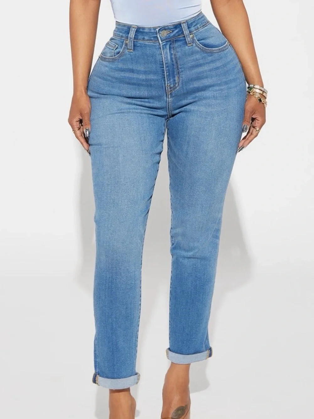 Fashion Nova Light Blue Boyfriend Jeans